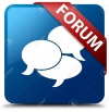 19654972-Forum-Communication-icon-glassy-red-ribbon-on-glossy-bl